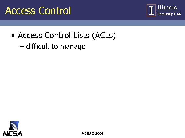 Illinois Security Lab Using AttributeBased Access Control to