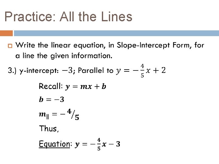 Practice: All the Lines 