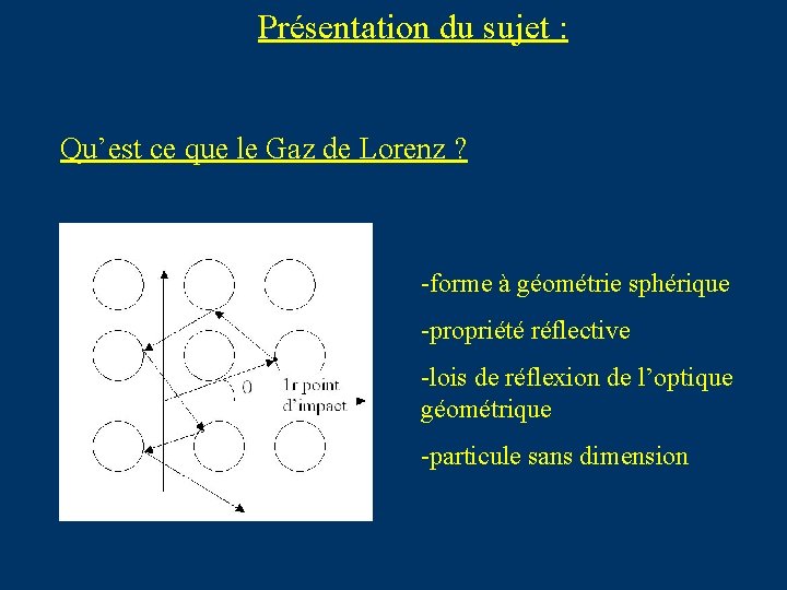 Présentation du sujet : Qu’est ce que le Gaz de Lorenz ? -forme à