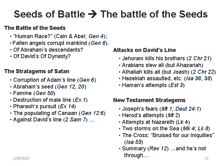 Seeds of Battle The battle of the Seeds The Battle of the Seeds •