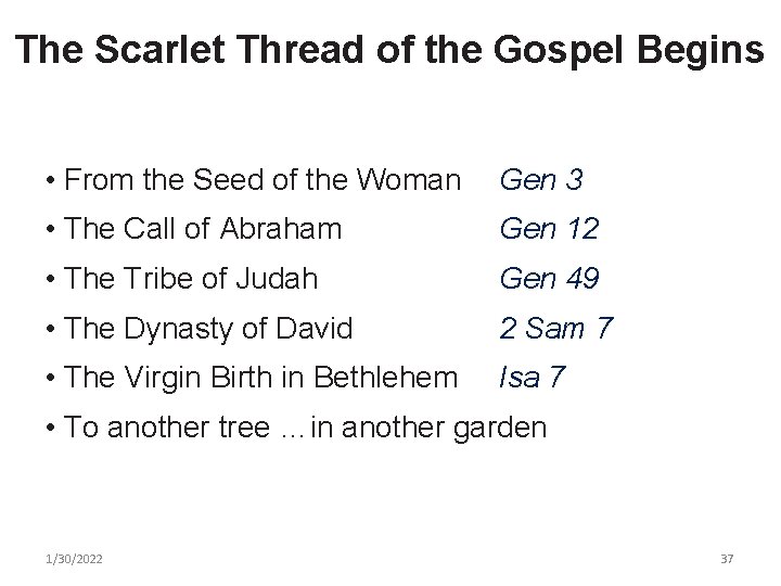 The Scarlet Thread of the Gospel Begins • From the Seed of the Woman