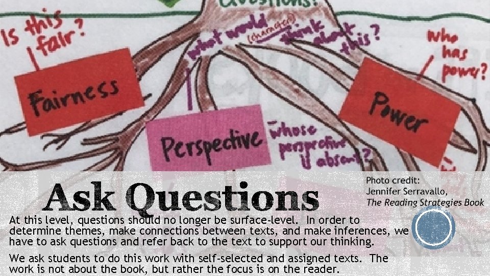 At this level, questions should no longer be surface-level. In order to determine themes,