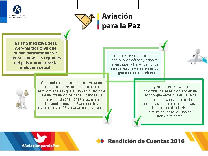 Es una iniciativa de la Aeronáutica Civil que busca conectar por vía aérea a