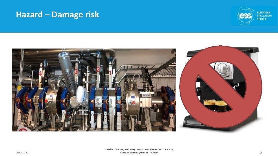 Hazard – Damage risk 2022 -01 -30 Szandra Kövecses, Lead Integrator for Machine Protection