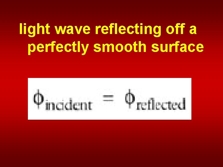 light wave reflecting off a perfectly smooth surface 