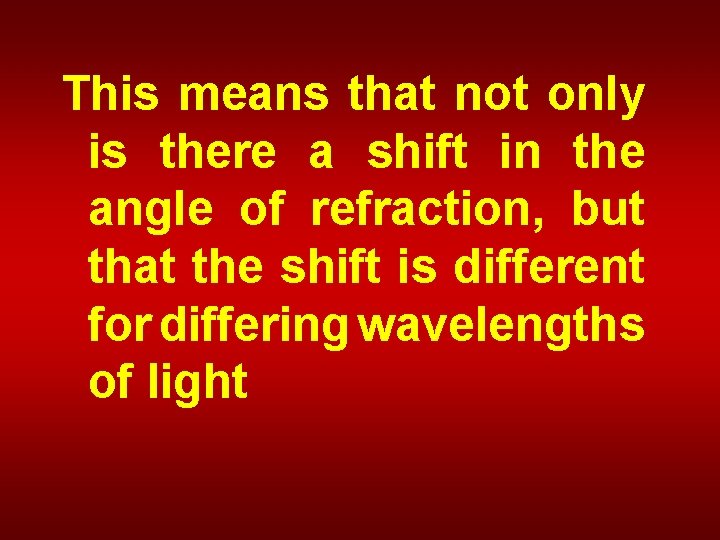 This means that not only is there a shift in the angle of refraction,