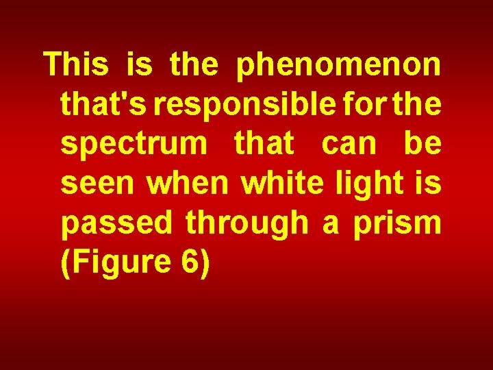 This is the phenomenon that's responsible for the spectrum that can be seen white