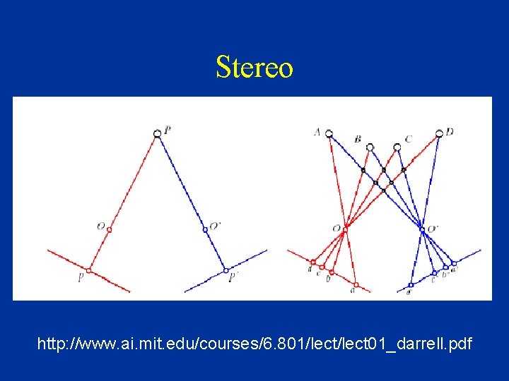 Stereo http: //www. ai. mit. edu/courses/6. 801/lect 01_darrell. pdf 