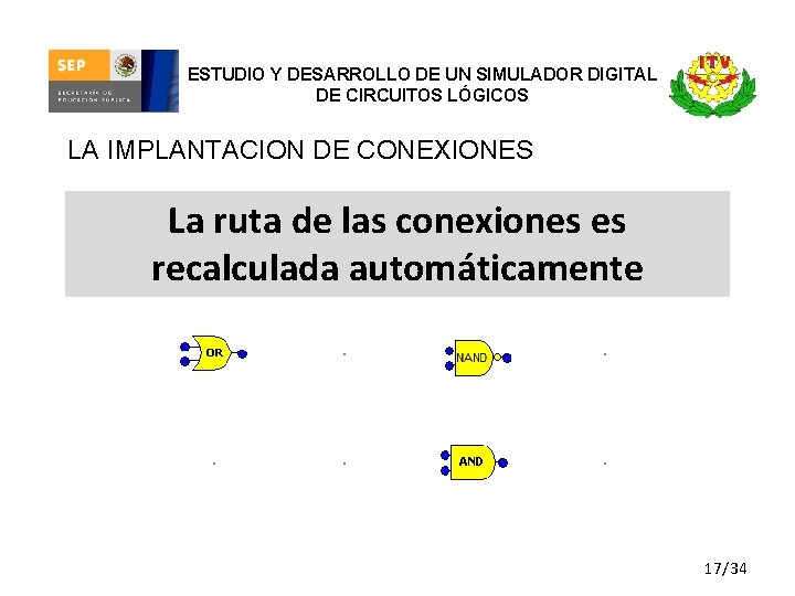 ESTUDIO Y DESARROLLO DE UN SIMULADOR DIGITAL DE CIRCUITOS LÓGICOS LA IMPLANTACION DE CONEXIONES