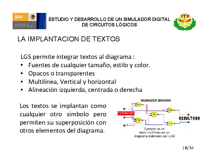 ESTUDIO Y DESARROLLO DE UN SIMULADOR DIGITAL DE CIRCUITOS LÓGICOS LA IMPLANTACION DE TEXTOS