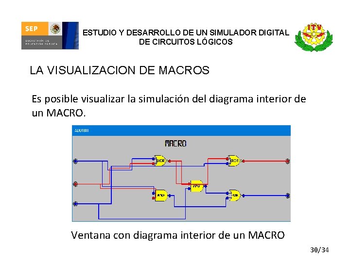 ESTUDIO Y DESARROLLO DE UN SIMULADOR DIGITAL DE CIRCUITOS LÓGICOS LA VISUALIZACION DE MACROS