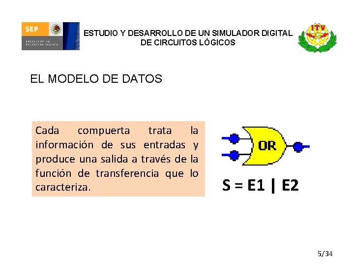 ESTUDIO Y DESARROLLO DE UN SIMULADOR DIGITAL DE CIRCUITOS LÓGICOS EL MODELO DE DATOS