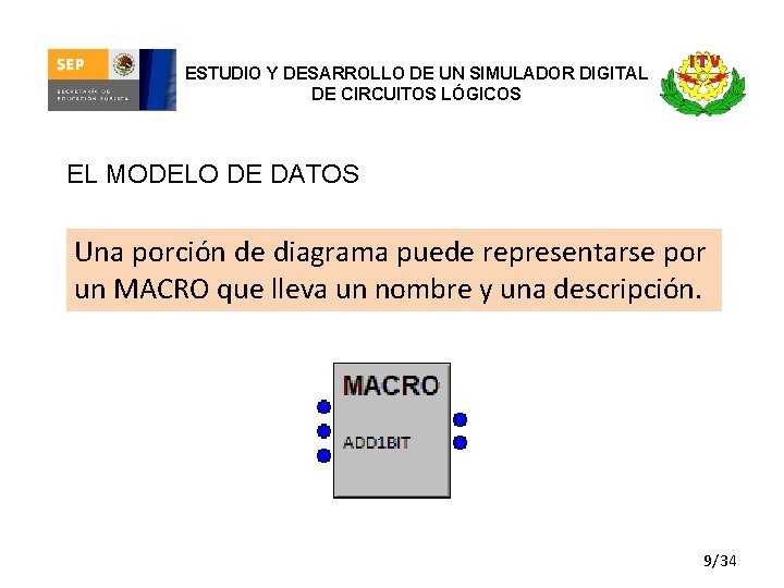 ESTUDIO Y DESARROLLO DE UN SIMULADOR DIGITAL DE CIRCUITOS LÓGICOS EL MODELO DE DATOS