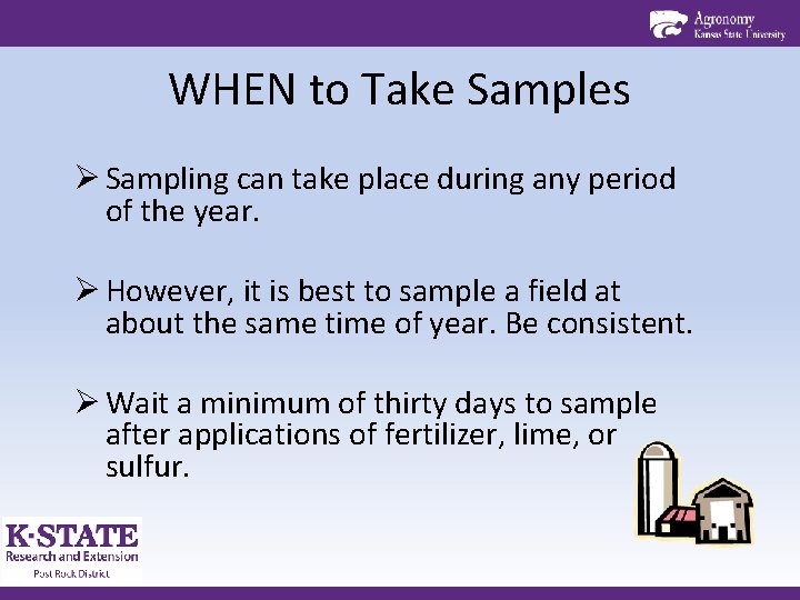 WHEN to Take Samples Ø Sampling can take place during any period of the