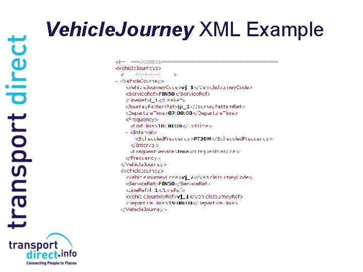 Vehicle. Journey XML Example 