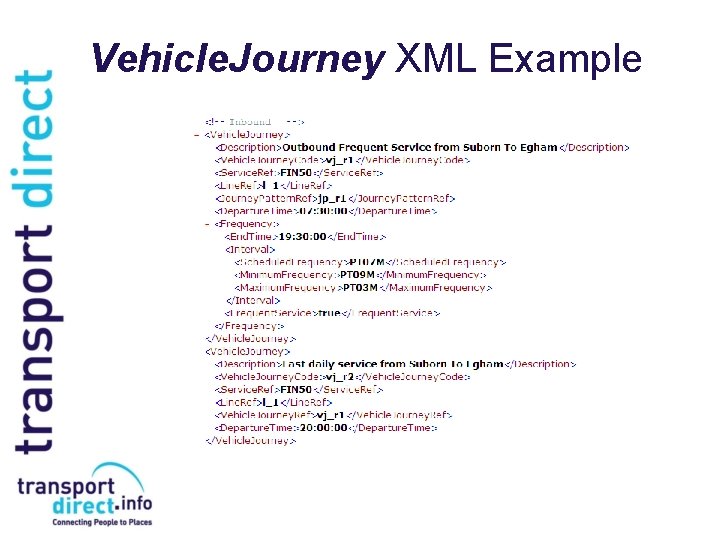 Vehicle. Journey XML Example 