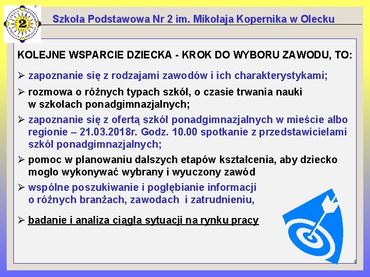 Szkoła Podstawowa Nr 2 im. Mikołaja Kopernika w Olecku KOLEJNE WSPARCIE DZIECKA - KROK