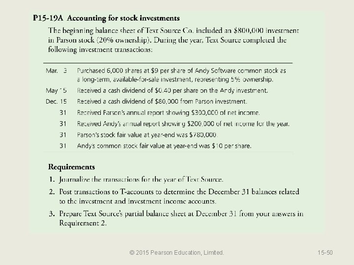 © 2015 Pearson Education, Limited. 15 -50 