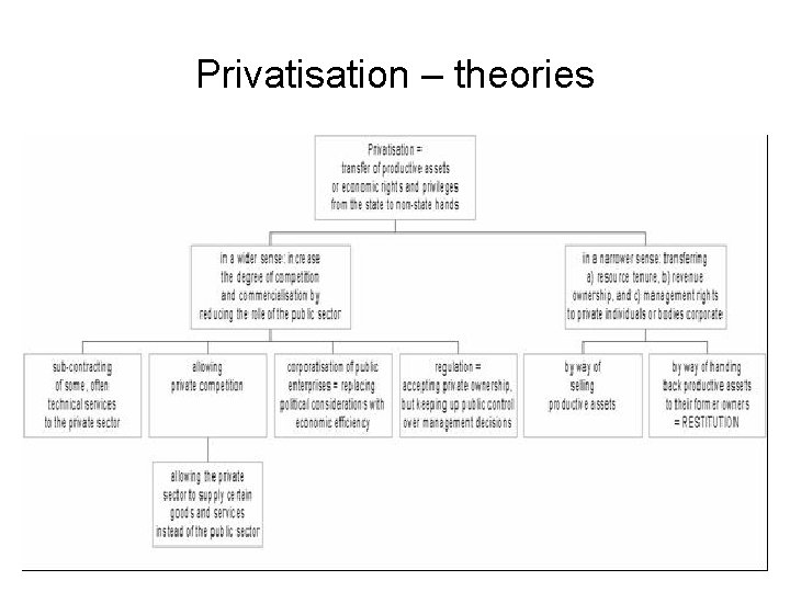 Privatisation – theories 