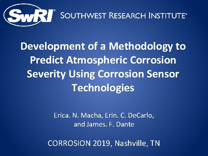 Development of a Methodology to Predict Atmospheric Corrosion