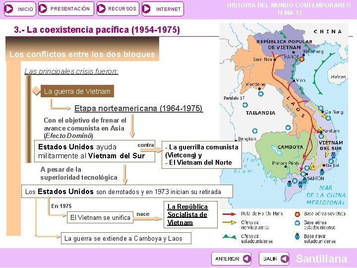 INICIO PRESENTACIÓN RECURSOS INTERNET HISTORIA DEL MUNDO CONTEMPORÁNEO TEMA 12 3. - La coexistencia