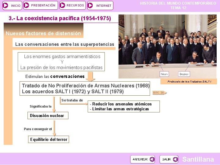 INICIO PRESENTACIÓN RECURSOS INTERNET HISTORIA DEL MUNDO CONTEMPORÁNEO TEMA 12 3. - La coexistencia