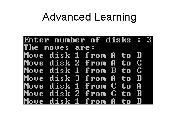 Advanced Learning 
