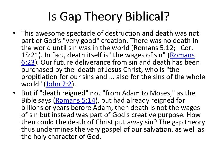 Is Gap Theory Biblical? • This awesome spectacle of destruction and death was not