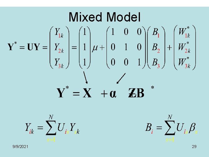 Mixed Model 9/9/2021 29 Mixed Model 9/9/2021 29