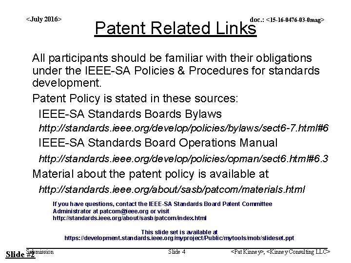 <July 2016> doc. : <15 -16 -0476 -03 -0 mag> Patent Related Links All
