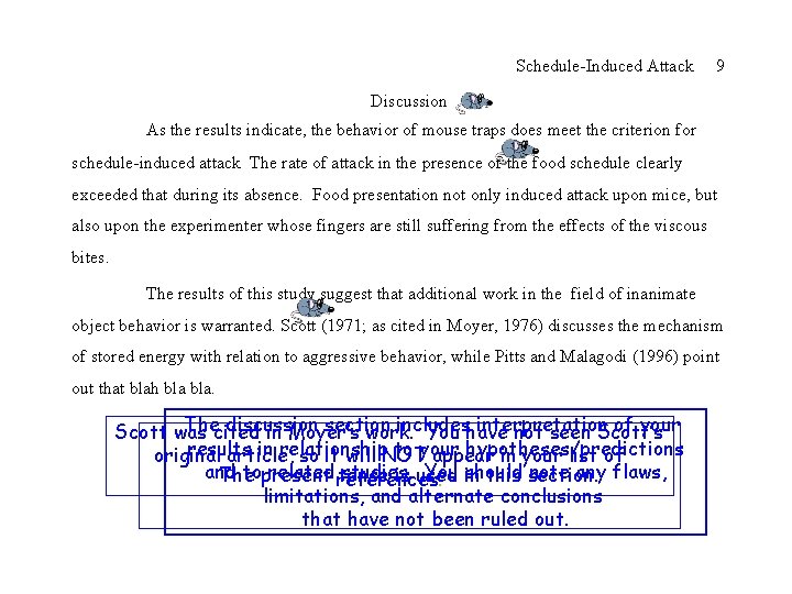 Schedule-Induced Attack 9 Discussion As the results indicate, the behavior of mouse traps does
