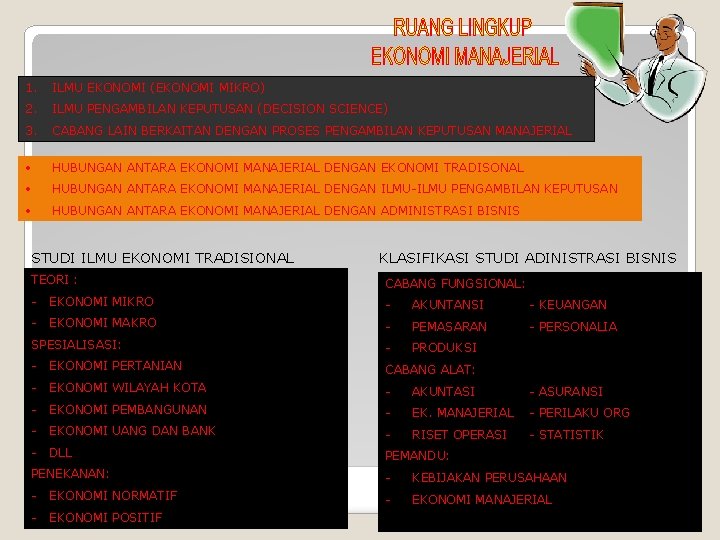 1. ILMU EKONOMI (EKONOMI MIKRO) 2. ILMU PENGAMBILAN KEPUTUSAN (DECISION SCIENCE) 3. CABANG LAIN