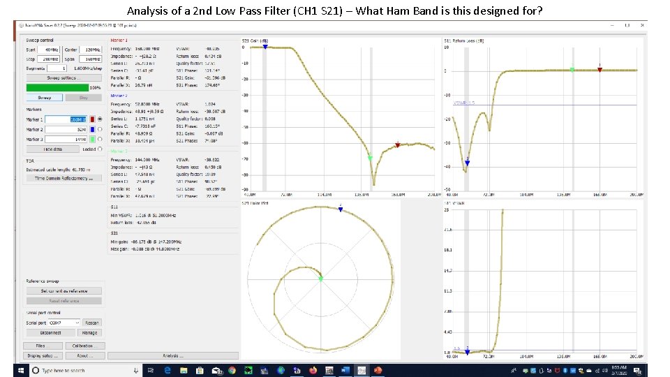 Analysis of a 2 nd Low Pass Filter (CH 1 S 21) – What