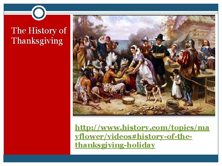 The History of Thanksgiving http: //www. history. com/topics/ma yflower/videos#history-of-thethanksgiving-holiday 