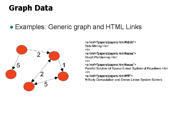 Graph Data l Examples: Generic graph and HTML Links 