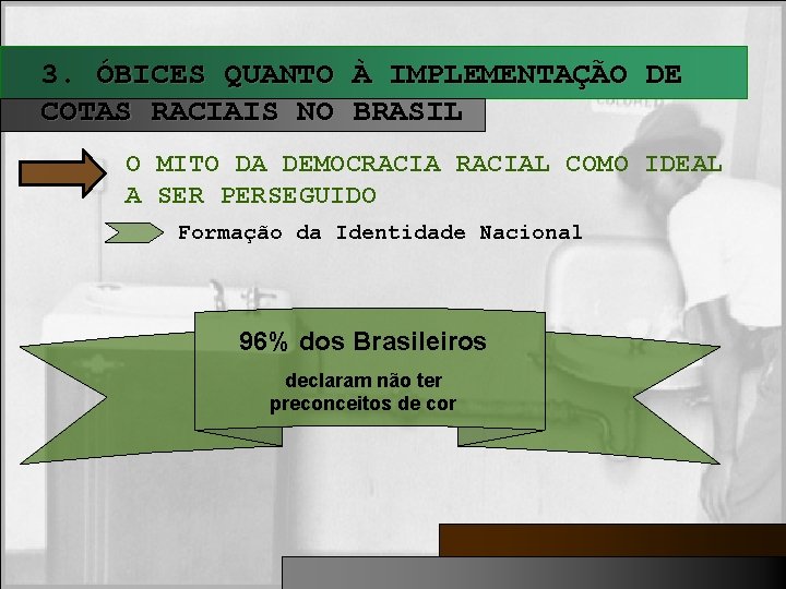 3. ÓBICES QUANTO À IMPLEMENTAÇÃO DE COTAS RACIAIS NO BRASIL O MITO DA DEMOCRACIAL