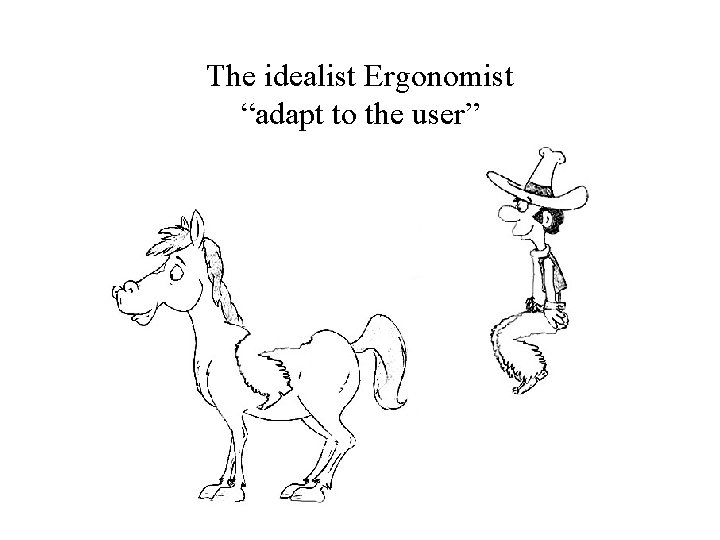 The idealist Ergonomist “adapt to the user” 