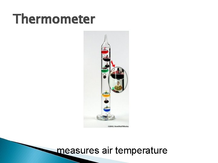 Thermometer measures air temperature 