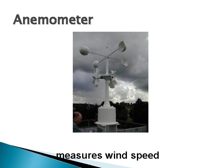 Anemometer measures wind speed 