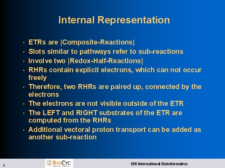Electron Transfer Reactions and Pathways Markus Krummenacker Bioinformatics