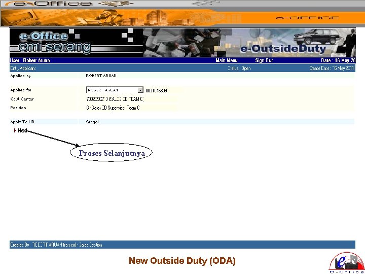 Proses Selanjutnya New Outside Duty (ODA) 