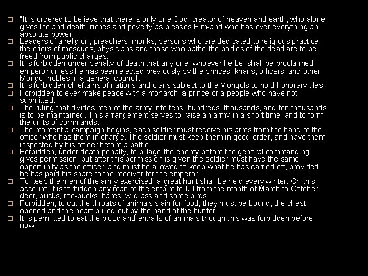 � � � "It is ordered to believe that there is only one God, � � � "It is ordered to believe that there is only one God,