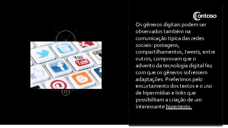 Os gêneros digitais podem ser observados também na comunicação típica das redes sociais: postagens,