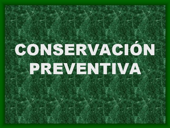 CONSERVACIÓN PREVENTIVA 