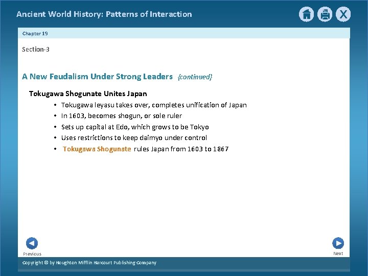 Ancient World History: Patterns of Interaction Chapter 19 Section-3 A New Feudalism Under Strong