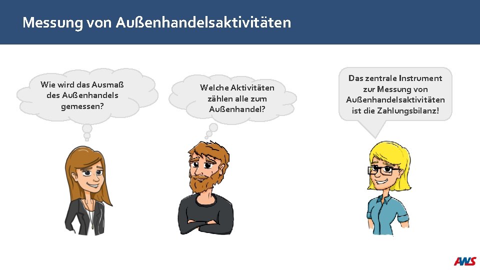 Messung von Außenhandelsaktivitäten Wie wird das Ausmaß des Außenhandels gemessen? Welche Aktivitäten zählen alle