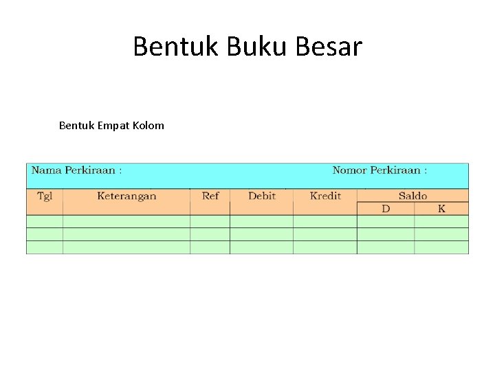 Bentuk Buku Besar Bentuk Empat Kolom 