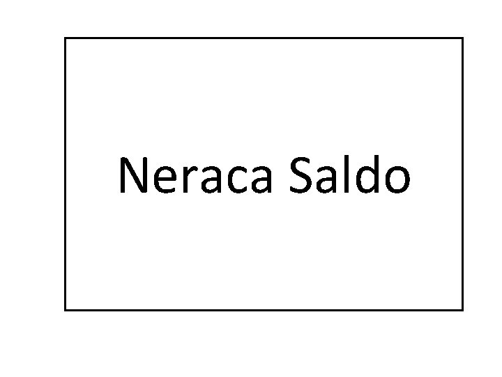 Neraca Saldo 