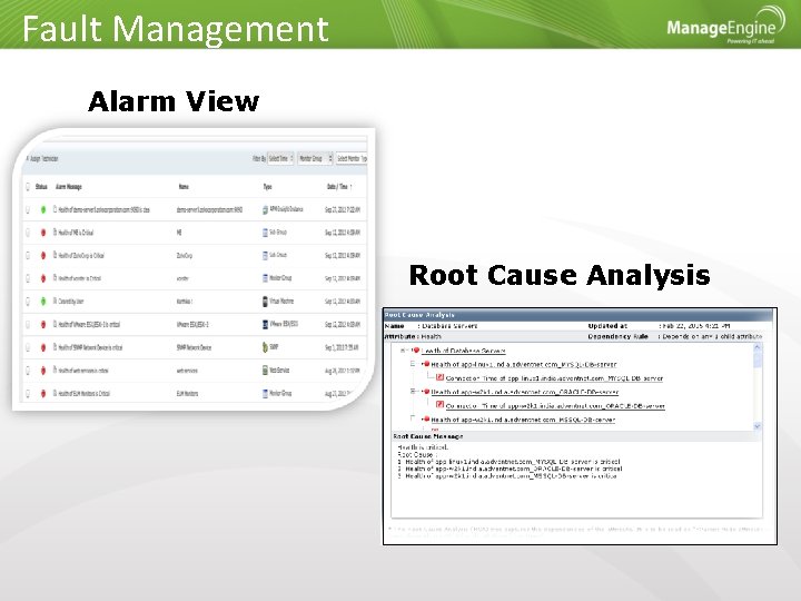 Fault Management Alarm View Root Cause Analysis 