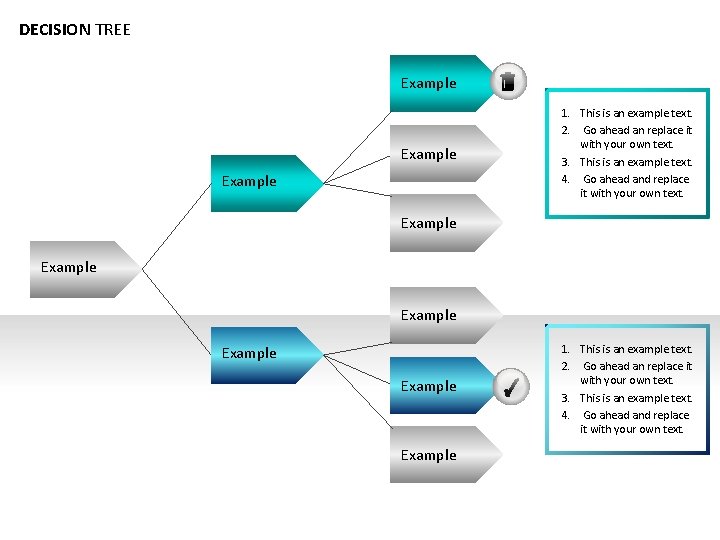 DECISION TREE Example 1. This is an example text. 2. Go ahead an replace